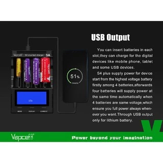 ที่ชาร์จถ่าน 2026 V3.0 Vapcell S4 Plus ที่ชาร์จถ่านเอนกประสงค์ Li-ion / Ni-Cd / Ni-MH ชาร์จไว ฟังค์ชั่นครบ
