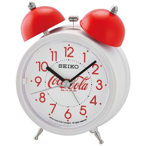 Seiko Clock นาฬิกาปลุก รุ่น QHK905W Coca Cola เดินเรียบ เสียงกระดิ่ง