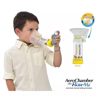 AeroChamber Plus Flow Vu อุปกรณ์พ่นละอองยาแบบมือ กระบอกพ่นยา แอโรเชมเบอร์ ยี่ห้อ Trudell Medical ประเทศแคนาดา (มีขนาด)