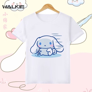 เสื้อยืดแขนสั้นลำลอง พิมพ์การ์ตูนอะนิเมะ Cinnamoroll Kawaii น่ารัก สไตล์สาวญี่ปุ่น เสื้อยืดผ้าฝ้าย-5