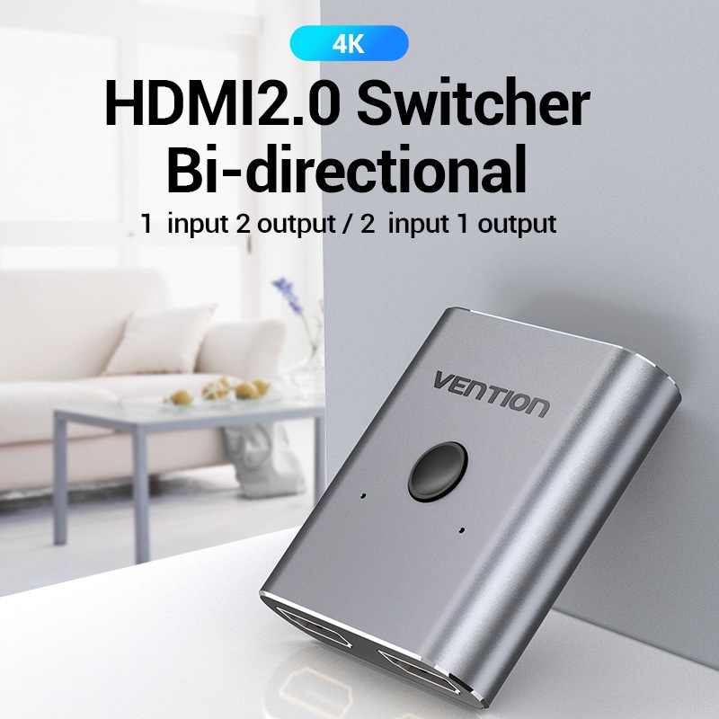 ส่งไวจากไทย Vention ตัวสลับ HDMI 4K 60Hz Hdmi 2.0 ตัวแปลง 1In 2Out/ 2In 1Out สําหรับ Ps4 Tv Xbox360 HDMI Switcher