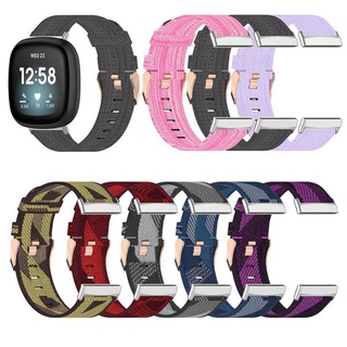 สายนาฬิกาข้อมือ ผ้าแคนวาส ไนล่อน แบบเปลี่ยน สําหรับสมาร์ทวอทช์ Fitbit Versa Sense Band Fitbit Versa3 Fit bit Versa 3