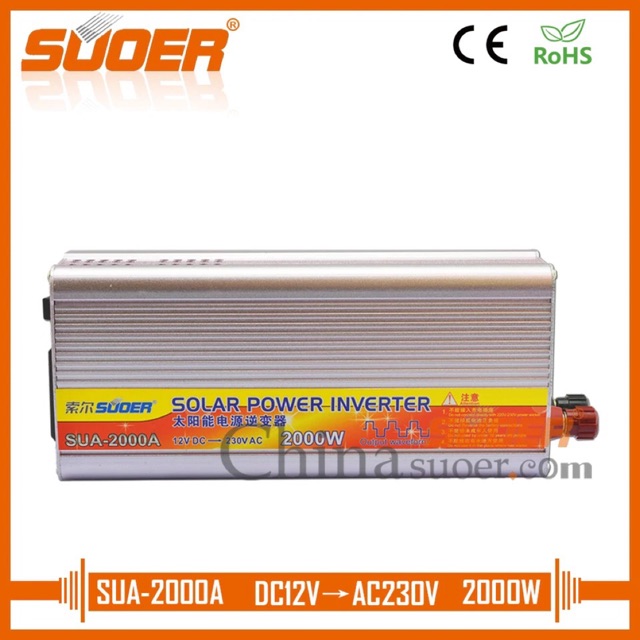 บริการเก็บเงินปลายทาง Suoer solar power inverter 2000AV 12V 220V Inverter(SUA-2000A) โปรโมชั่นสุดคุ้ม โค้งสุดท้าย