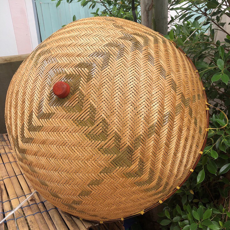 ฝาชีไม้ไผ่ แต่งร้าน ครอบอาหาร ทำโครมไฟ 25 นิ้ว หรือ 63.5 cm (สีไม้ธรรมชาติไร้สี) เคลือบเงา