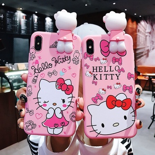 เคส Tecno Spark 6 Go 6 Air Itel Vision 1 Plus P36 Pro P36 Play A36 A56 Pro Tecno Pova LD7 Pova Hello Kitty แฟชั่น น่ารัก สีชมพู การ์ตูน ซิลิโคนนิ่ม เคสโทรศัพท์