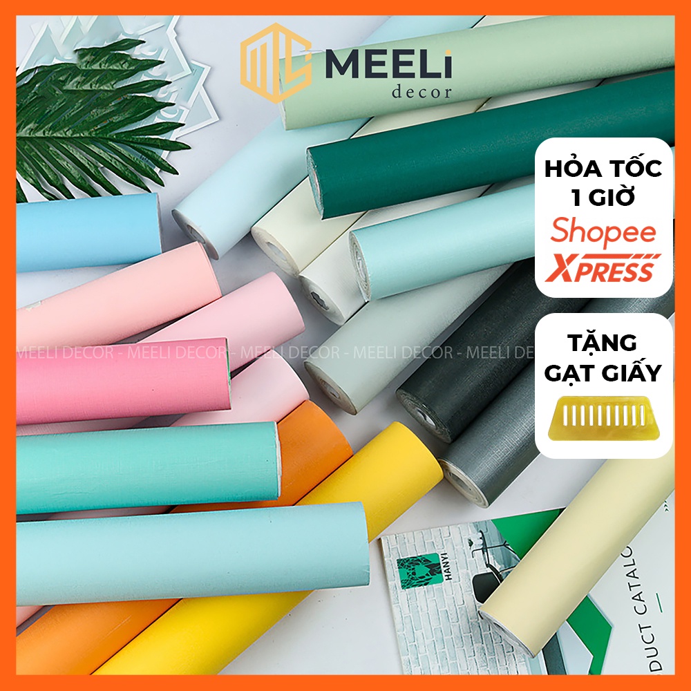 Meeli Decor วอลล์เปเปอร์สีธรรมดาพาสเทล x2 หนา รูปลอกติดผนังห้องนอน ขนาด 3m x 60cm, ME26