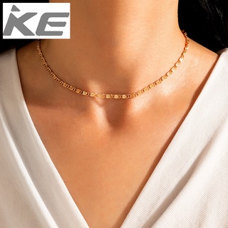 Jewelry Single-Necklace with Gold Ring Pattern Geometric Simple Clavicle Chain for girls for w