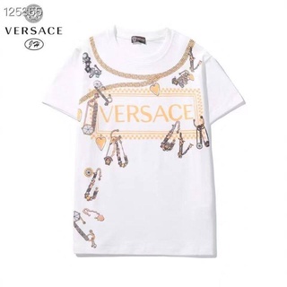 เสื้อยืดโอเวอร์ไซส์Versace [ป้าย + ฉลาก พิมพ์ลาย เต็มตัว คอกลม แขนสั้น ผ้าฝ้ายS-3XL