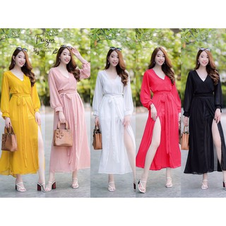 hbstation.shop เสื้อผ้าผู้หญิง Dressออกงาน สีเหลือง แดง ชมพู ดำ ขาว พร้อมส่ง