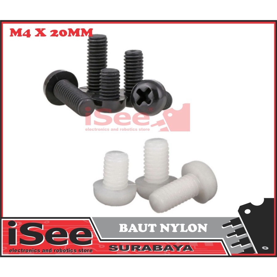 Nylon Bolt M5X20mm Cross Screw ไนลอนสูง 20mm 20 mm 2 CM ไนลอน M5