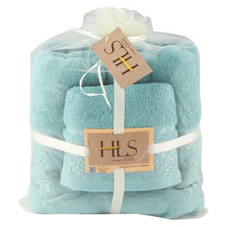 TOWEL SET HOME LIVING STYLE ABEL BLUE (2PCS/PACK) ชุดผ้าขนหนู  STYLE ABEL สีฟ้า (2 ชิ้น/แพ็ค) ผ้าเช็ดตัว ผ้าเช็ดตัวและชุ