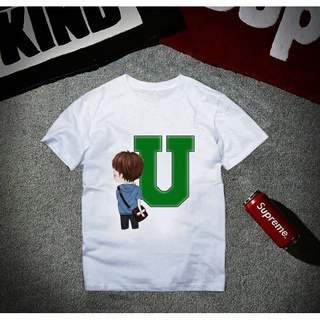 เสื้อสกรีนอักษรน่ารักๆ การ์ตูนชาย ตัว U ลายน่ารักๆ ใส่สบาย ไม่ยืดไม่ย้วย