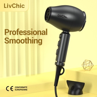 LivChic ไดร์เป่าผม ประจุไอออนลบ อุณหภูมิคงที่ ใช้ที่บ้านและร้านทำผม 2000W LD101