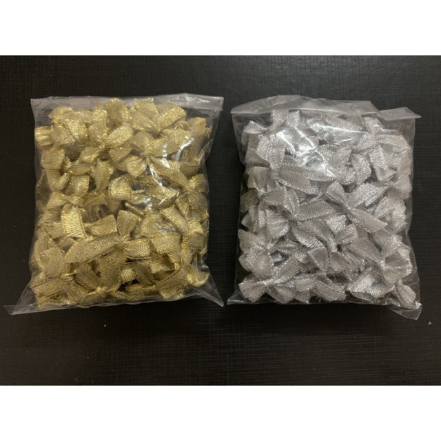 โบว์ทรายจิ๋ว สีเงิน&สีทอง ขนาด 7 มิล