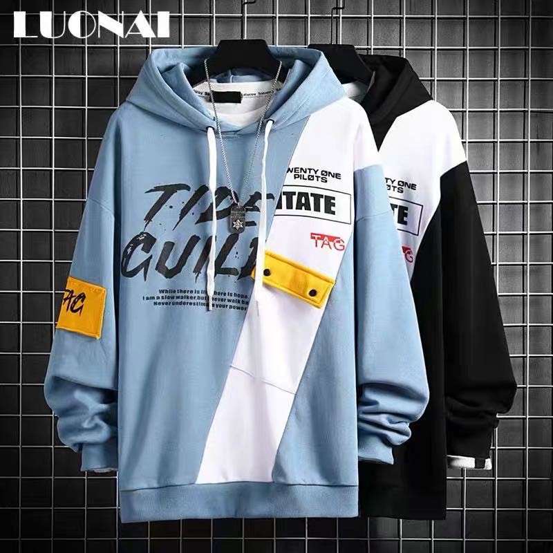 เสื้อคลุมแขนยาวผู้ชาย เสื้อสวมหัว มีฮู้ด สไตล์เกาหลี