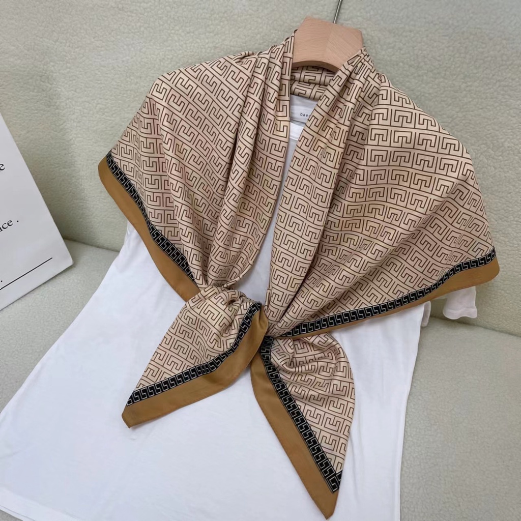 LISA ผ้าพันคอแฟชั่น 110X110 ซม.ผ้าพันคอสี่เหลี่ยมพิมพ์ผ้าพันคอผู้หญิง Lady Shawl Musilim Bawal