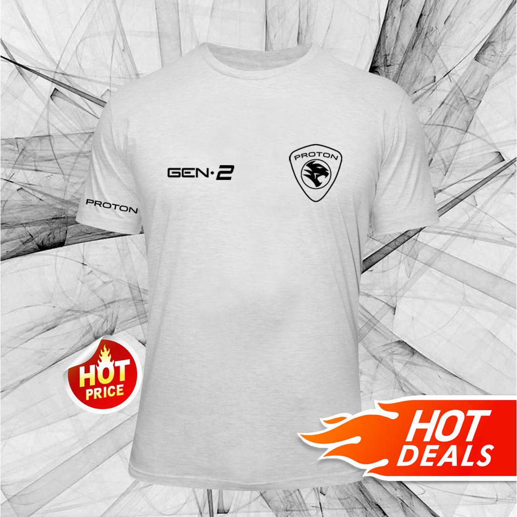 คอตต้อนคอกลมใหม่ พร้อมส่ง เสื้อยืดแขนสั้น ผ้าฝ้าย พิมพ์ลายโลโก้ Proton GEN 2 GEN2 GEN.2 R3 Rally Rac