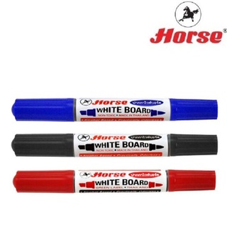 Horse ตราม้า ปากกาไวท์บอร์ด 2 หัว (บรรจุ 1 ด้าม) มีให้เลือก 3 สี