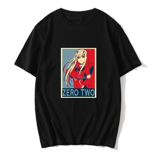 [S-5XL] เสื้อยืดแขนสั้น ผ้าฝ้าย 100% พิมพ์ลายอนิเมะ Darling In The Franxx 002 Zero Two Waifu สไตล์ญี่ปุ่น โอเวอร์ไซซ์ สํ