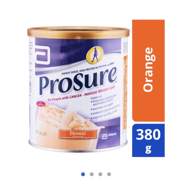 (โปรชัวร์ แบบผง ) Prosure Milk Powder 380g - รสส้ม อาหารเสริมสำหรับผู้ป่วยมะเร็ง