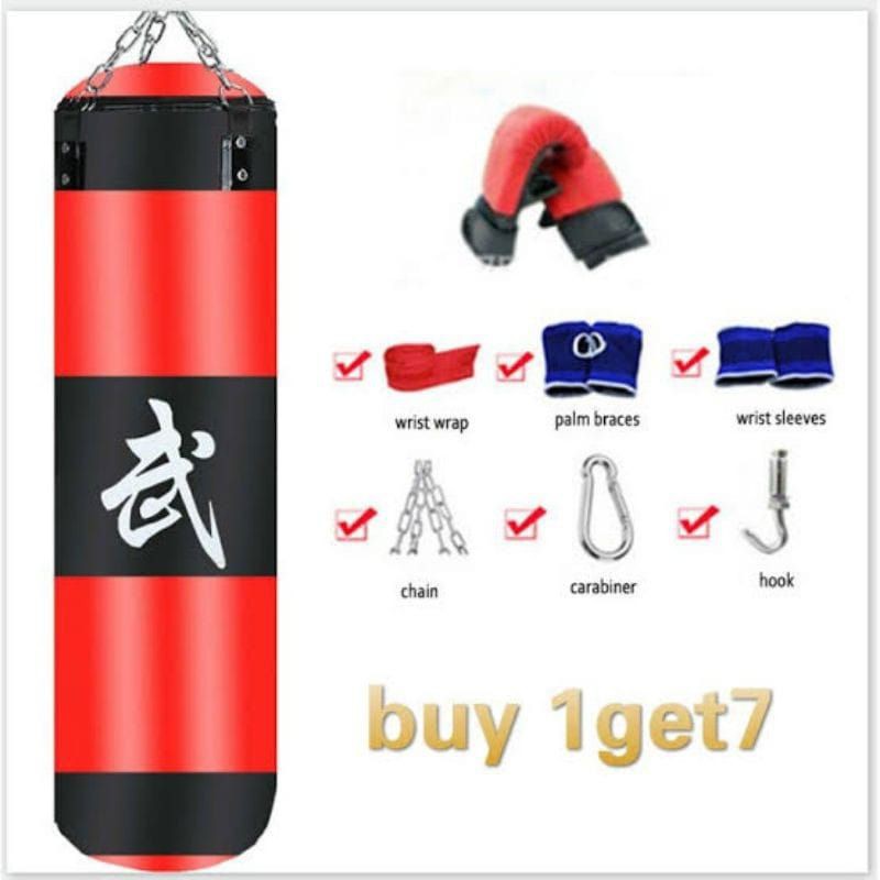 MMA MUAY THAI BOXING PUNCHING BAG (100 ซม.) 8 in 1 PUNCHING BAG SET HANGING PUNCHING BAG