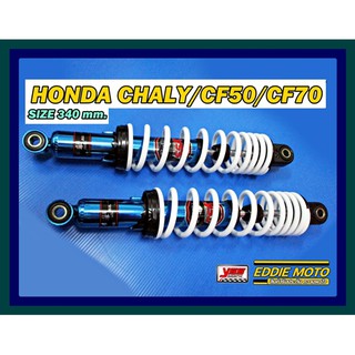 HONDA CHALY CF50 CF70 REAR SHOCK SET "BLUE" &amp; "WHITE"​ SPRING // โช๊คหลัง สปริง​ขาว​ กระบอกฟ้า​ แต่งชาลี งานสวย คุณภาพดี