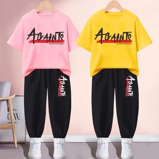 #H217+K217Bชุดเซ็ทเด็กเสื้อยืด+กางเกงขายาว ใส่ได้ทั้งเด็กชายและเด็กหญิง ลายสวยแฟชั่งนานาชาติ