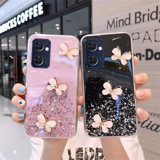 เคสโทรศัพท์ OPPO Reno7 Z 5G / A76 / A55 ใหม่ เคสนิ่ม คริสตัล ผีเสื้อ ใส แวววาว เลื่อม เคส