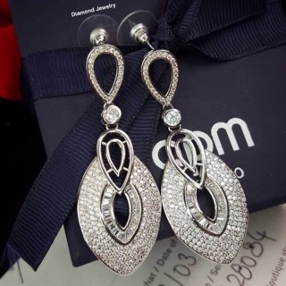 ต่างหูเพชร cz แท้งาน hiend jewelry