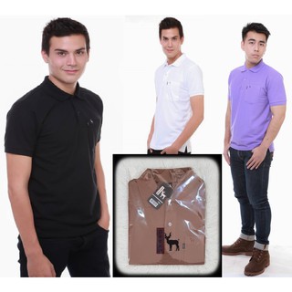 เสื้อโปโล ( Polo Shirt )แบรนด์ Geeko ตรากวาง สีพื้นชาย สีน้ำตาล (โอวัลติน) Gkc - 25M