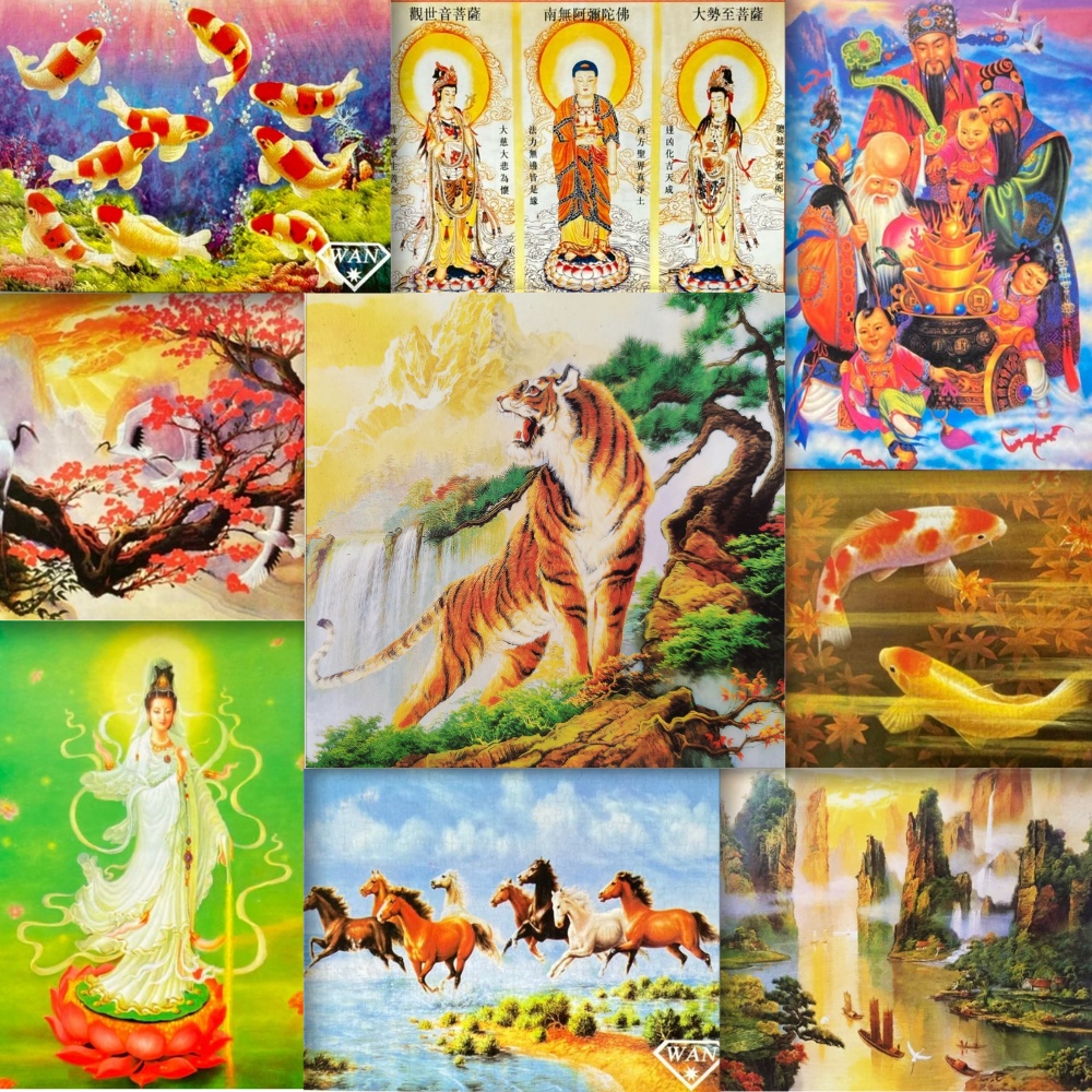 จิ๊กซอว์JigsawPuzzle500ชิ้น ปลามงคลโชคลาภม้าพยัคฆ์เสือ ของเล่นเด็ก DIY เกมราคาถูก พร้อมส่ง