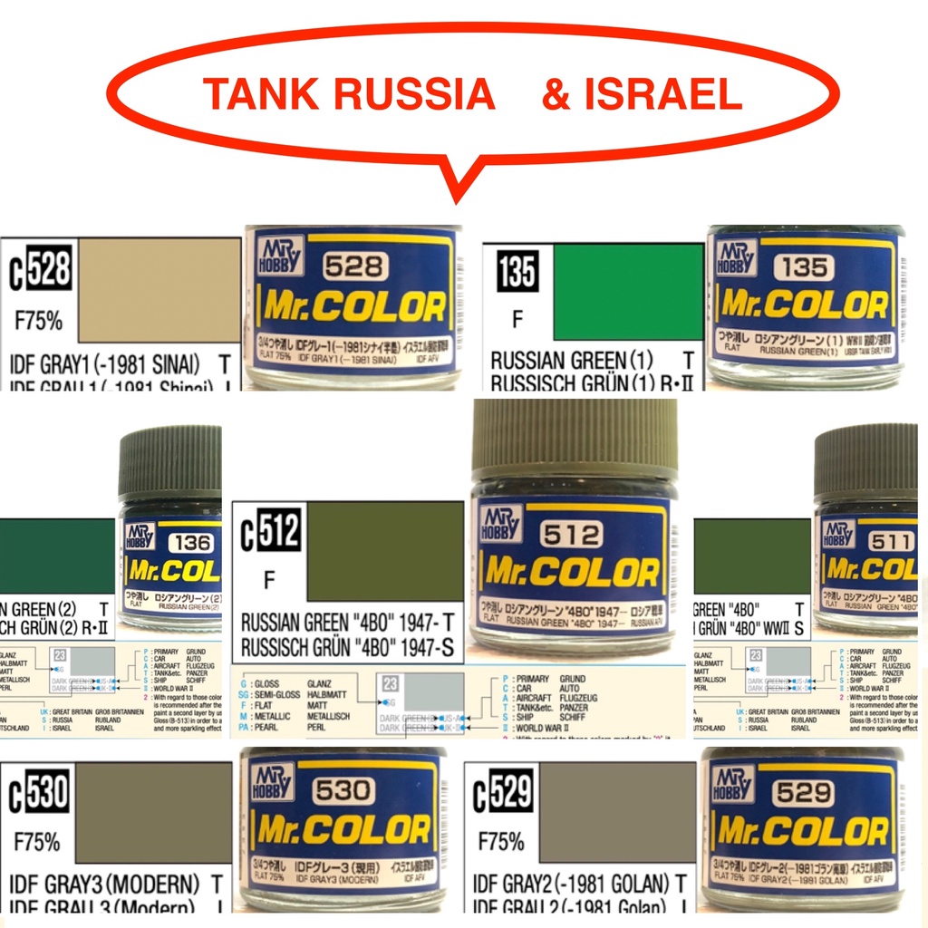 Mr.COLOR TANK RUSSIA & ISRAEL สีกลุ่ม รถถัง รัสเซีย และ อิสราเอล