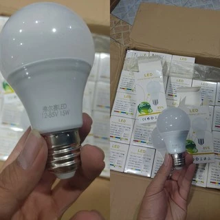 หลอดไฟ LED BULB DC 12V และ AC/DC 12-85V ขนาด 15Wขั้ว E27 แสงขาว เดย์ไลท์ และแสงวอม เหมาะงานไฟฟ้าโซล่าเซลล์(จำนวน 1 หลอด)