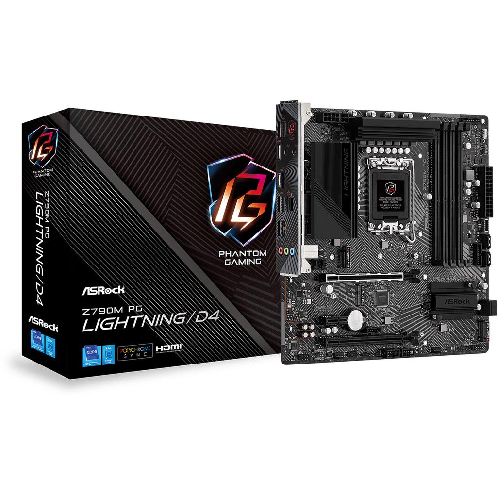 MAINBOARD (เมนบอร์ด) ASROCK Z790M PG LIGHTNING/D4 (DDR4) (SOCKET LGA 1700) (MICRO-ATX)