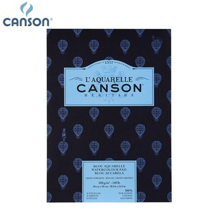 Canson สมุดฉีก เฮอริเทจ เกรดมืออาชีพ ผิวหยาบ ขนาด 26×36 ซม. หนา 300 แกรม บรรจุ 12 แผ่น 100720019