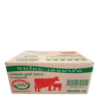 ไทยเดนมาร์ค นม UHT รสหวาน 200 มล. x 36 กล่อง Thai-Danish UHT Sweet Milk 200ml x 36 boxes