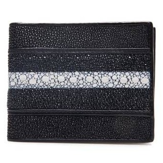 Chinatown Leather กระเป๋าหนังกระเบนแท้ หนามกลาง - Black