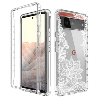 Two-in-one เคสโทรศัพท์มือถือแบบนิ่ม ใส กันกระแทก เกรดทหาร สําหรับ Google pixel 6 Pro 6Pro