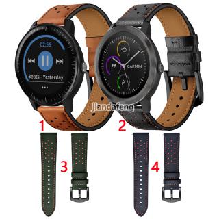 สายแฟชั่นสายหนังแท้สำหรับ Garmin Vivoactive 3 Music/Trainer