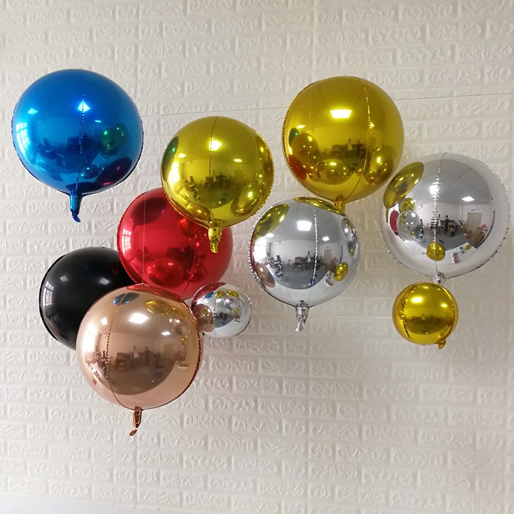 3pcs ลูกโป่งฟอยล์อลูมิเนียม สีโรสโกลด์ สีเงิน 4D 22 นิ้ว สําหรับตกแต่งงานแต่งงาน งานเลี้ยงวันเกิด 3 ชิ้น