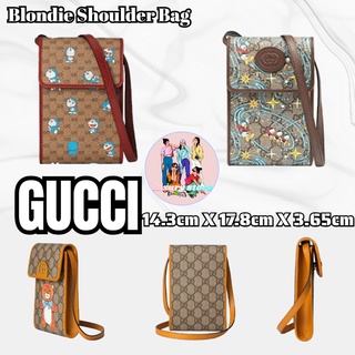 GUCCI/GUCCI Doraemon/Panda/Mickey Mouse/กระเป๋าโทรศัพท์มือถือ/ใหม่! แท้100%