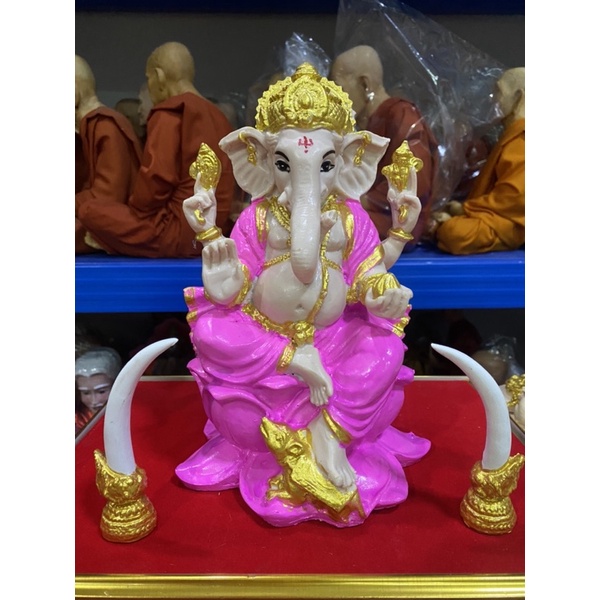 พระพิฆเนศทรงดอกบัว สูง10นิ้ว กว้าง5นิ้วครึ่ง