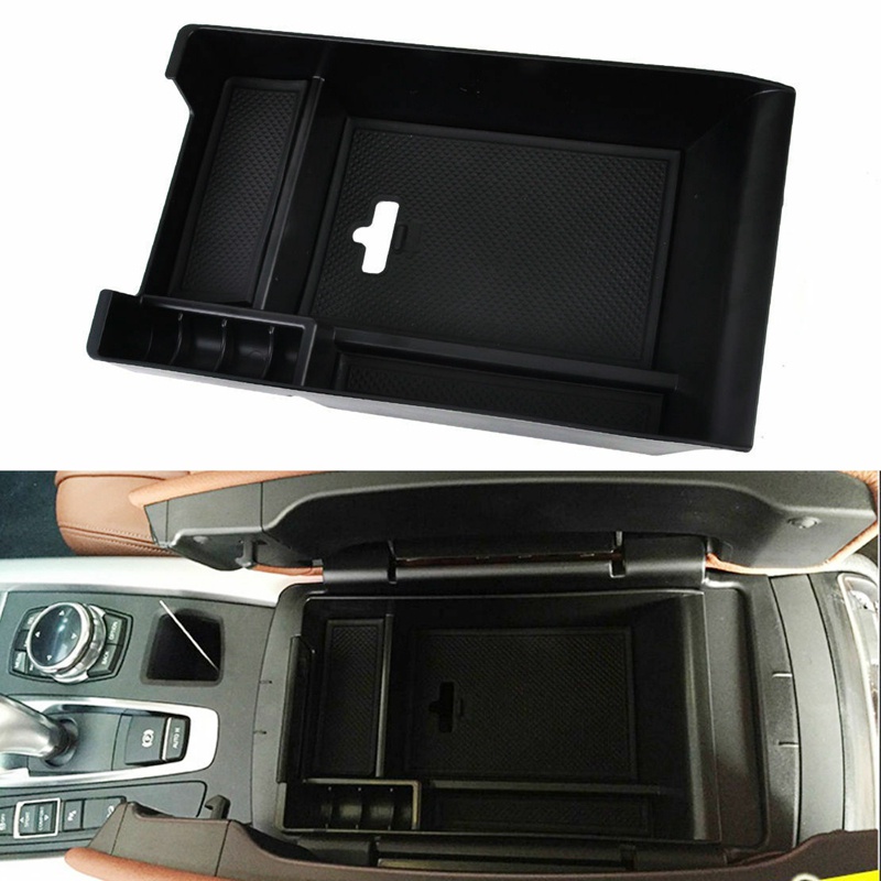Center Console Armrest Slot Cover For Toyota Tundra 2014-2021 - Black ABS Organizer Tray & Scratch Protector
