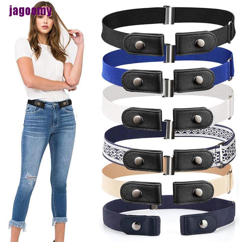 Buckle Free Belt For Jean Pants Dresses No Buckle Stretch Elastic Waist Belt Shopee Thailand