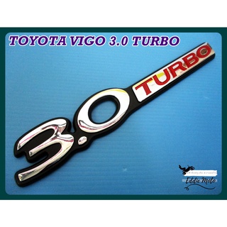 TOYOTA VIGO 3.0 TURBO LOGO BADGE EMBLEM "SILVER CHROME" STICKER  // โลโก้ TOYOTA VIGO 3.0 TURBO สีโครเมี่ยม พร้อมกาวติด