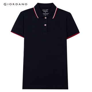 GIORDANO เสื้อโปโลผู้หญิง Womens Contrast-colored Slim Polo 05311018