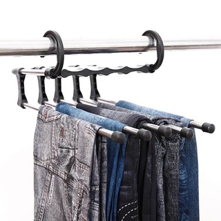 ราคาที่แขวนกางเกง แขวนได้ 5 ตัวพร้อมกัน ประหยัดพื้นที่ในตู้เสื้อผ้า แข็งแรง Orkmrt