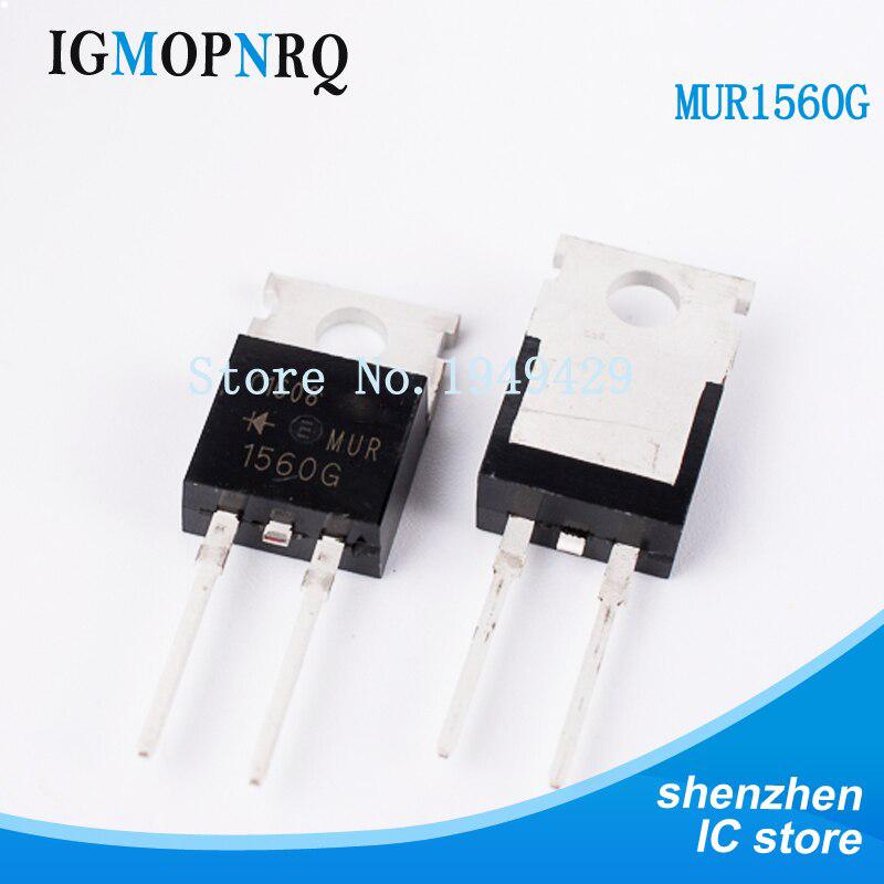 Mur1560g MUR1560 เครื่องวัดระยะทางไดโอด 600V15A TO220 10ชิ้น/ชุด