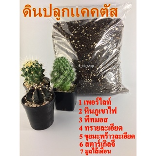 (1 กิโลกรัม) ดินปลูกแคคตัส ดินปลูกกระบองเพชร ดินปลูกไม้อวบน้ำ cactus โปร่ง เร่งดอก รากเดินดี ดินพร้อมปลูก ดินปลูกแคตตัส