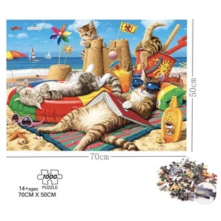 (พร้อมส่ง) จิ๊กซอว์ 1000 ชิ้น ชนิดหนา ขนาด 70x50cm Jigsaw Puzzle สำหรับวัยรุ่นและผู้ใหญ่ งานอดิเรก